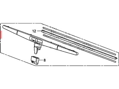76730-SZA-A01 - Genuine Honda Blade, Windshield Wiper (356MM)