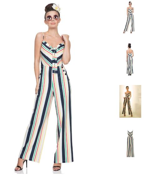 40s Zarah Stripes Voodoo Vixen Jumpsuit Makes You Remember The 40s