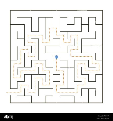 Simple Perfect Maze With Path Solution Stock Vector Image And Art Alamy