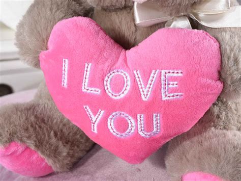 Orsetto In Peluche Con Cuore Rosa I Love You E Fiocco 16 06 73