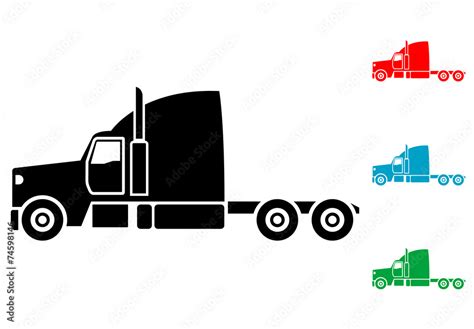 Pictograma Camion Lateral Con Varios Colores Vector De Stock Adobe Stock