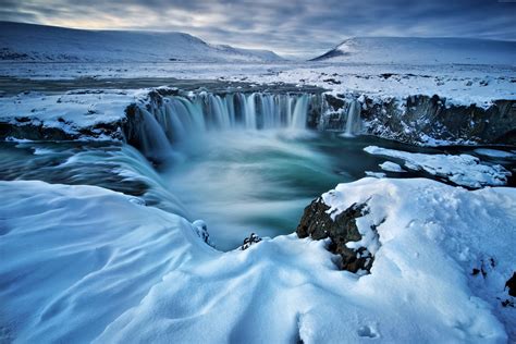 Body of water, Godafoss, waterfall, winter HD wallpaper | Wallpaper Flare