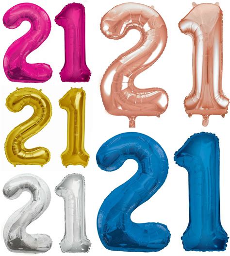 Giant 21st Birthday Party Number 21 Foil Balloon Helium Air Decoration ... 