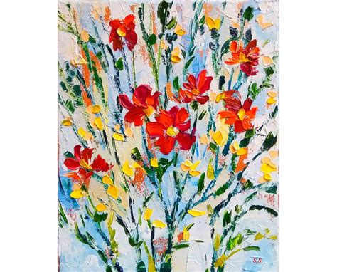 Sunflowers Painting Original Art Abstract Flowers Oil Painting Etsy