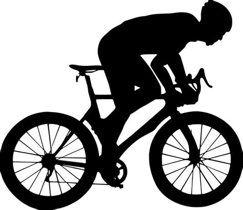 silhouette cycling cyclist vector graphic