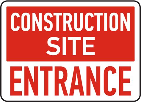 Construction Site Entrance Sign - Save 10% Instantly