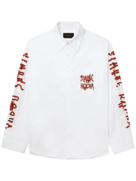 Simone Rocha Logo Print Shirt White Farfetch