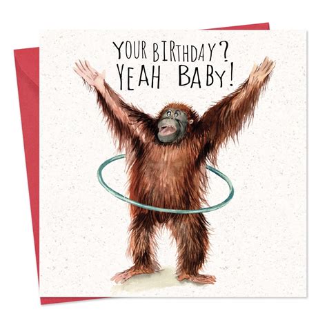 Buy Twizler Funny Birthday Card Orangutan – Funny Card Birthday – Happy Birthday Card – Funny ...