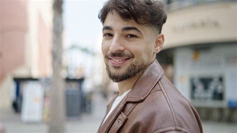 Young Arab Man Smiling Confident Standing At Street Stock Image Image