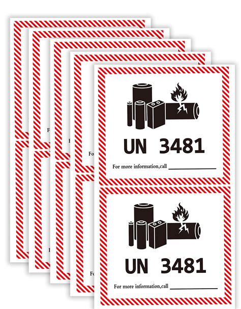 Buy Un 3481 Lithium Battery Labels 472 X 433 Inch Lithium Ion Battery