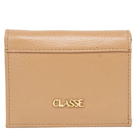 Carteira Feminina Pequena Slim Em Couro Classe Couro Pink Nude Caramelo Preto