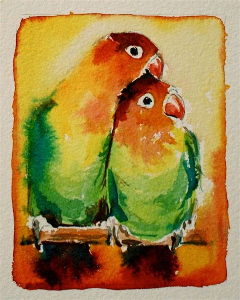 Love Birds Original Watercolour Painting By ChristyObalek On Etsy