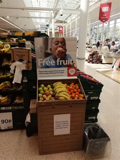 This Tesco's in England offers free fruit for your children : r