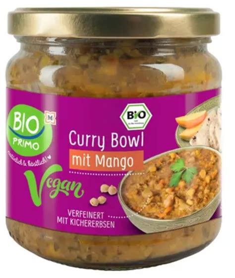 BIO PRIMO Organic Vegan Curry Bowl With Mango 350 G Piccantino