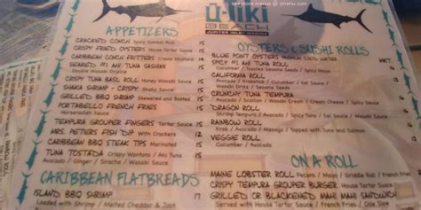 Online Menu of U-Tiki Beach Restaurant, Jupiter, Florida, 33477 - Zmenu