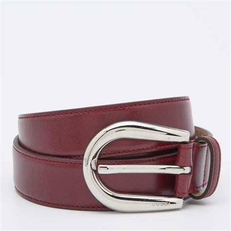 Gucci Burgundy Leather Buckle Belt 90CM Gucci | The Luxury Closet