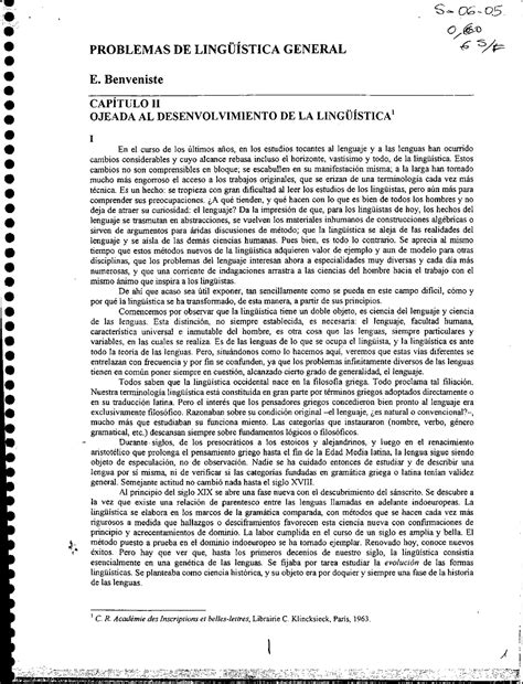 Benveniste Problemas De La Linguistica General 2 1