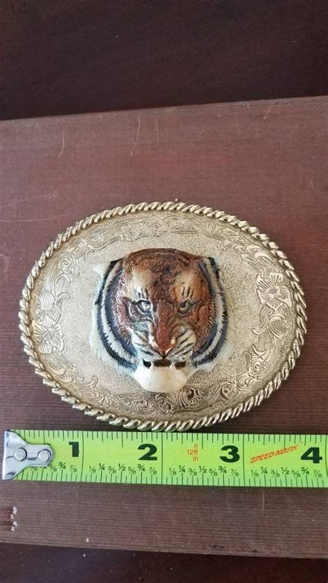 Bengal Tiger Stunning 3d Tiger Gold Belt Buckle Raint Gem