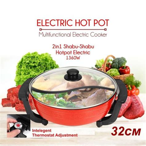 Promo Hotpot Panci Electrical Elektrik Shabu Sukiyaki Grill Double Hot Pot Diskon Di Seller