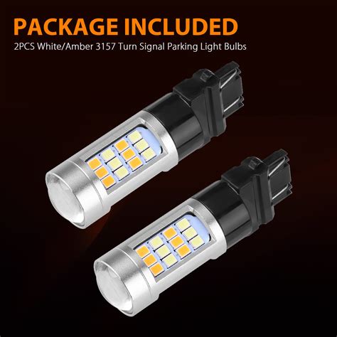 2x Dual Color 3157 LED DRL Switchback Turn Signal Parking Light Bulb