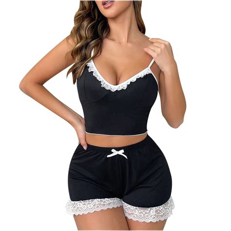 TUWABEII Women S Black Lingerie Set Temptation Underwear Sleepwear Suit