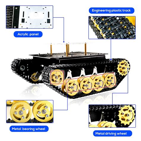 Buy Szdoit Smart Shock Absorption Robot Tank Car Chassis Kit With