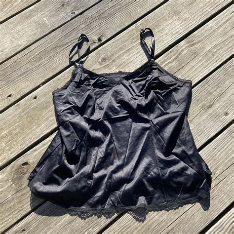 Details Black Vintage Lingerie Tank Top Size And Depop