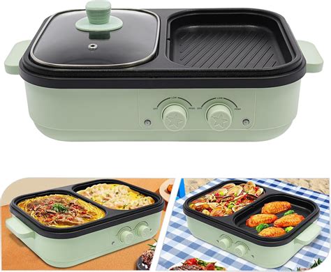 Hot Pot Electric With Grill Multi Purpose Hot Pot 2 In 1 Indoor Non Stick Electric Hot Pot And