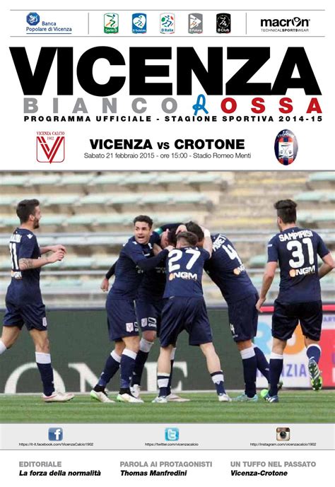 programma vicenza crotone  vicenza calcio issuu