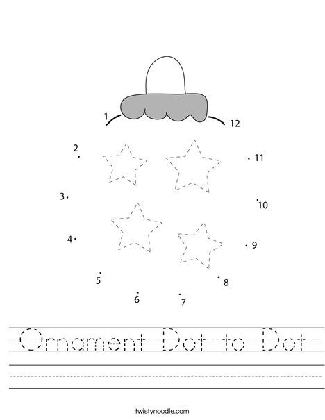 Ornament Dot To Dot Worksheet Twisty Noodle