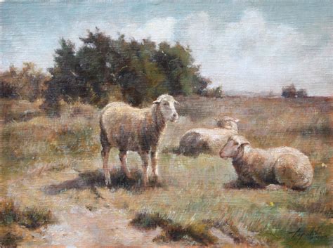 Oil Painting Of Sheep And Landscape At Paintingvalley Explore