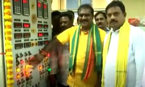 Minister Ramanaidu Released Water Through The Pattiseema Lift