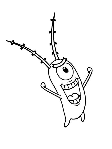 Plankton With Robot Handle Coloring Page Netart Coloring Pages Porn