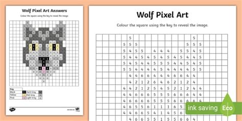 Free Wolf Pixel Art Template L Insegnante Ha Fatto