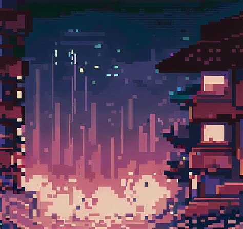 Pixelated Anime Scenery - AI Generated by kimiapalu on DeviantArt