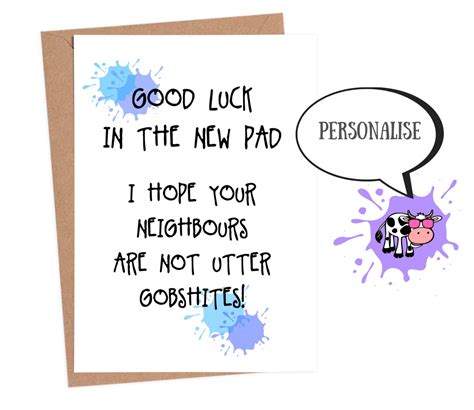 Funny Housewarming Card Funny New Home Card Personalised - Etsy