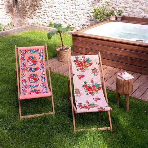 Toile transat Hanami nude Vent de Bohême déco et compagnie