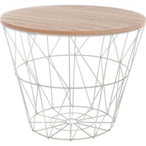 Table d appoint design en MDF et métal gris Dim D 38 x H 30 5 cm