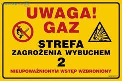 Jd051 Uwaga Gaz Strefa Zagrożenia Wybuchem 12 Pn Płyta Pcv 1Mm