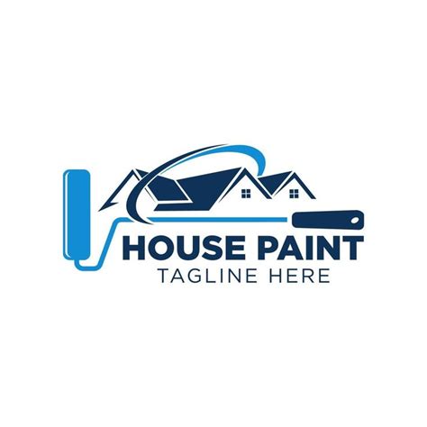 Blue Color House Painting Logo Business Clipart In 2024 Painting Logo