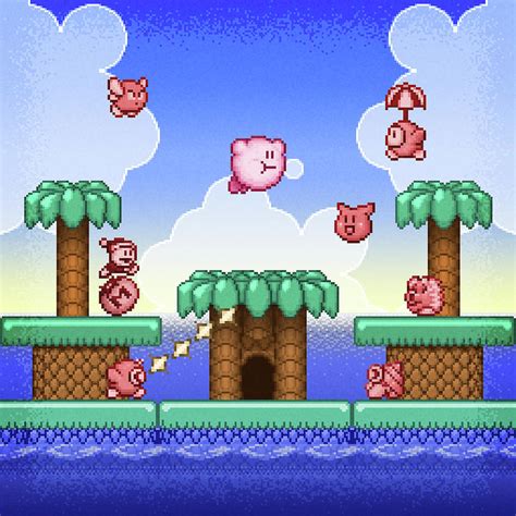 Adventure Kirby Digital Art By Kari Likelikes Pixels