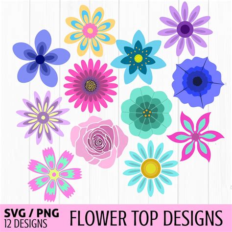 Layered Flowers Svg Bundle, Flower Svg, Floral Svg, Tropical Flower Svg ...