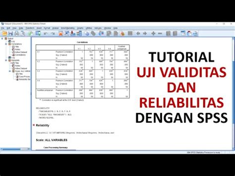 Tutorial Uji Validitas Dan Reliabilitas Dengan Spss Youtube