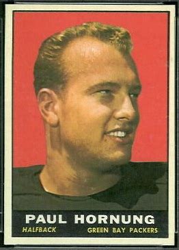 Topps Football Card Paul Hornung