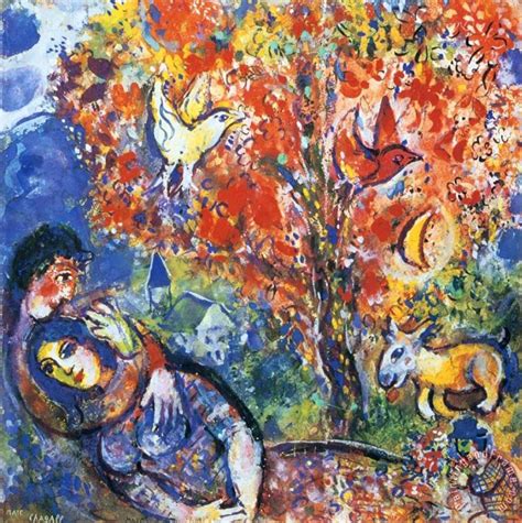 Marc Chagall The Enamoured Painting The Enamoured Print For Sale