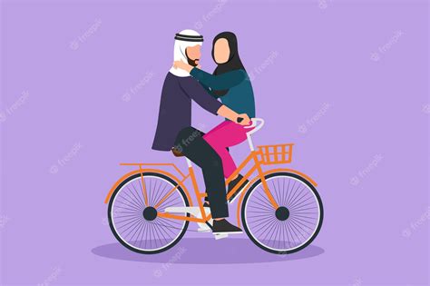 Premium Vector Graphic Flat Design Drawing Romantic Arab Couple