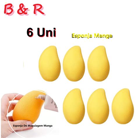 Esponja De Maquiagem Manga - Kit com Esponja De Maquiagem Manga Amarelo | Shopee Brasil