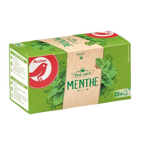 Auchan Th Vert Menthe Sachets G Pas Cher Auchan Fr