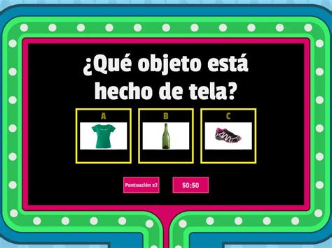 TIPOS DE MATERIALES Gameshow Quiz