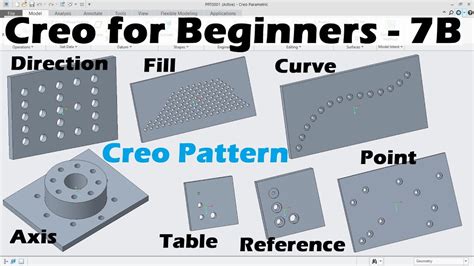 Creo Tutorial For Beginners 7B Creo Pattern Fill Table Reference